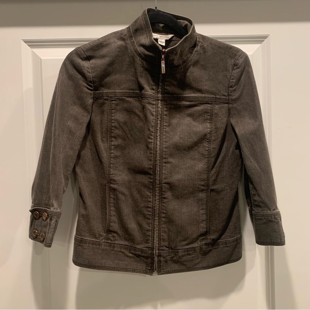 St. John 3/4 sleeve full zip jacket size small